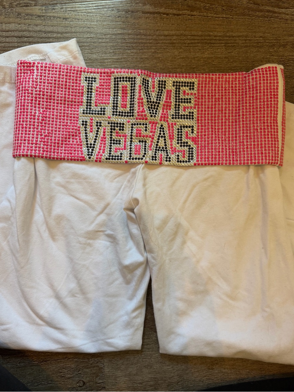LOVE VEGAS Pink & White Women's Shorts
